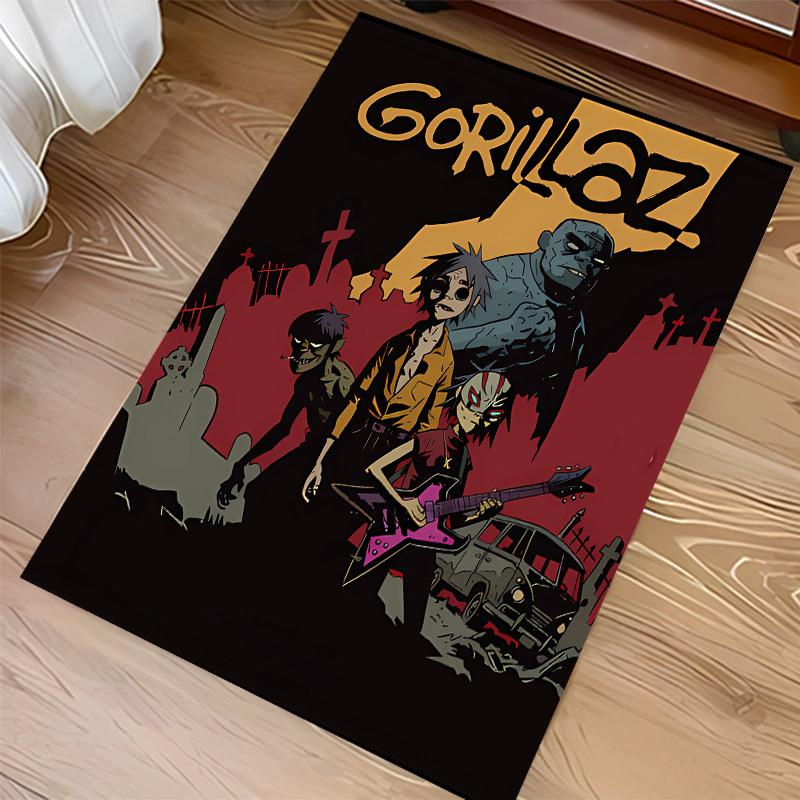 G-Gorillaz band Print Area Rug - Soft, Washable Non-Slip Indoor Mat for Office Chairs, Living Room, Home Office Decorative Rug