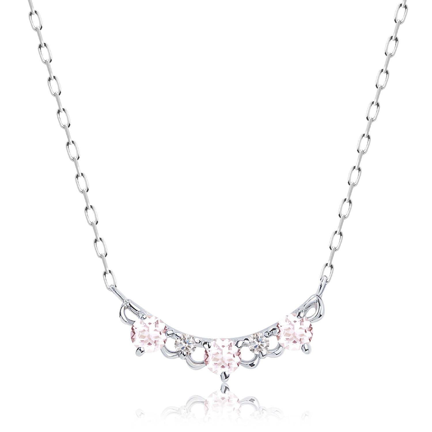

Necklace Morganite Diamond PT900 Platinum [Lara Christie] Women s 0.15ct lp102-0001-pt платиновий