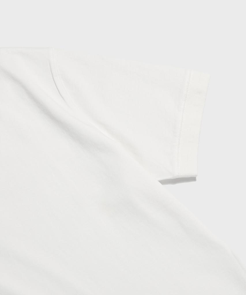Ledeutoneido Vintage Cotton Short Sleeve Henley Tee Ivory