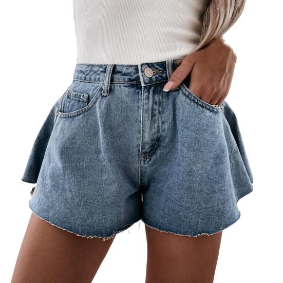 Buy High Waist Wide Leg Denim Shorts 