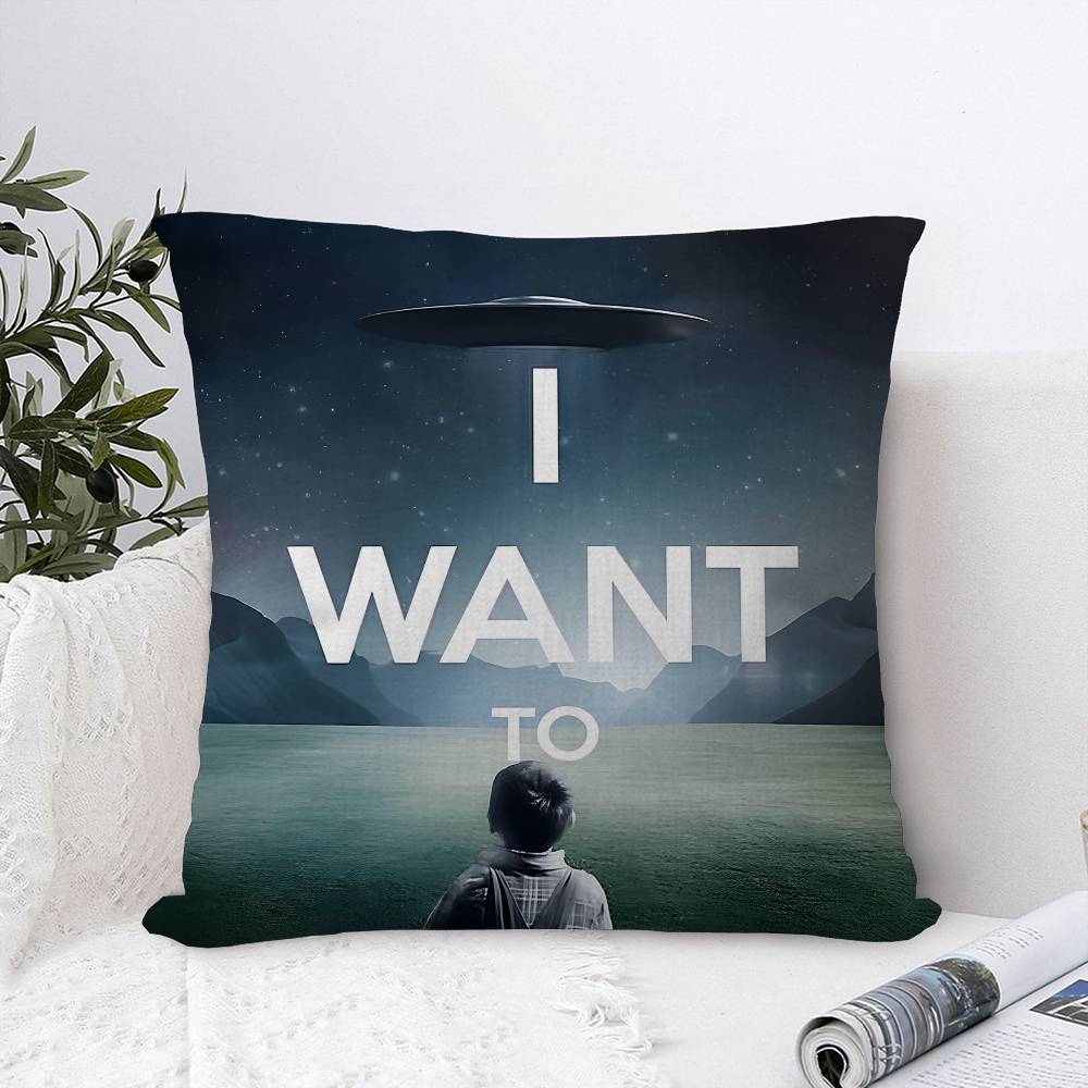 I Want To Believe Cushion Cover Inches Farmhouse Decor Home Throw Pillow Covers For Couch Decorations