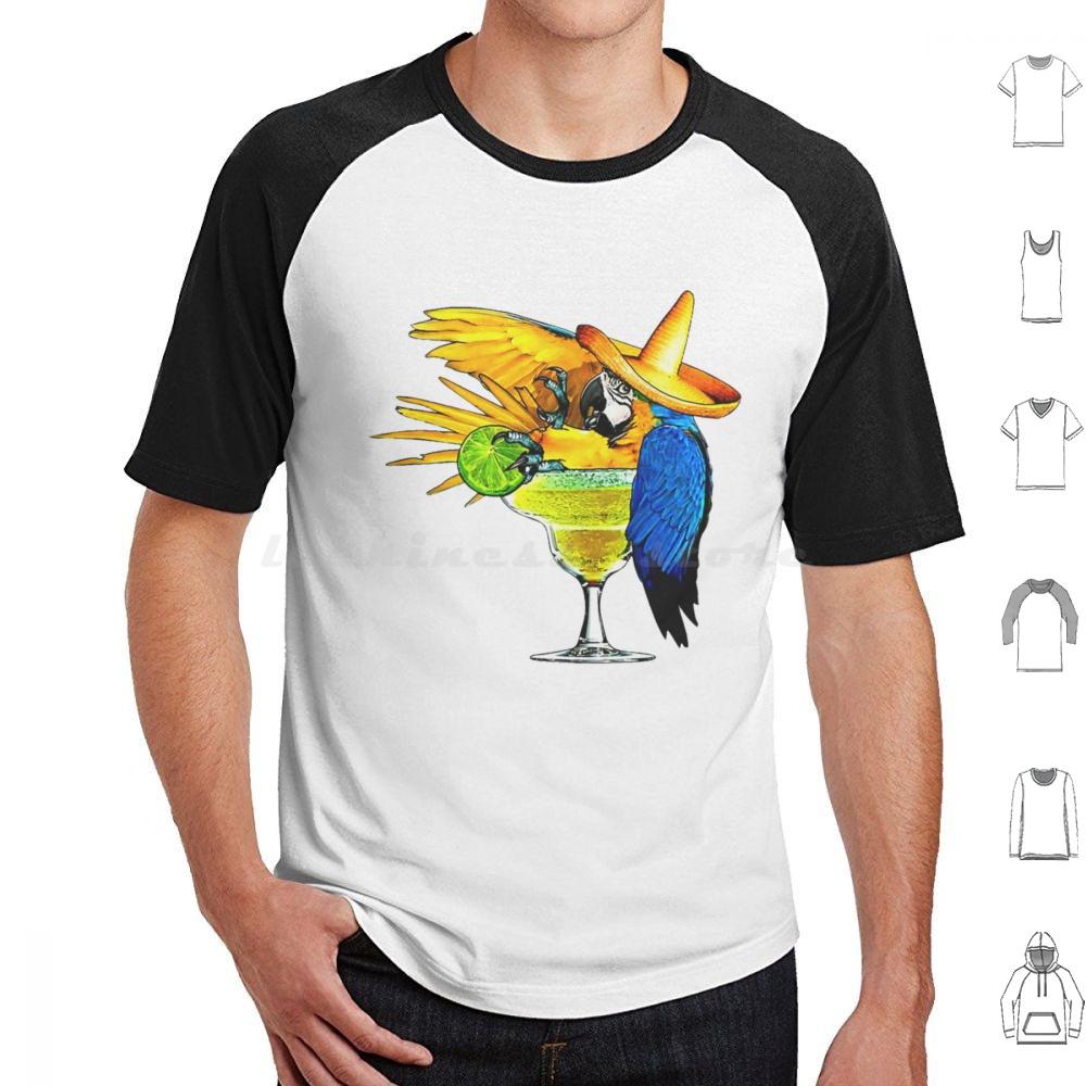 Parrot Drinking Tequila T Shirt Big Size 100 Cotton Jimmy Buffett Beach Parrothead Margaritaville Buffett Parrot Surfing