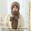 1PC Hat and Scarf Integrated Fleece Thickened Snow Hat Autumn and Winter New Squirrel Fleece Hand-woven Women's Warm Trend Hat