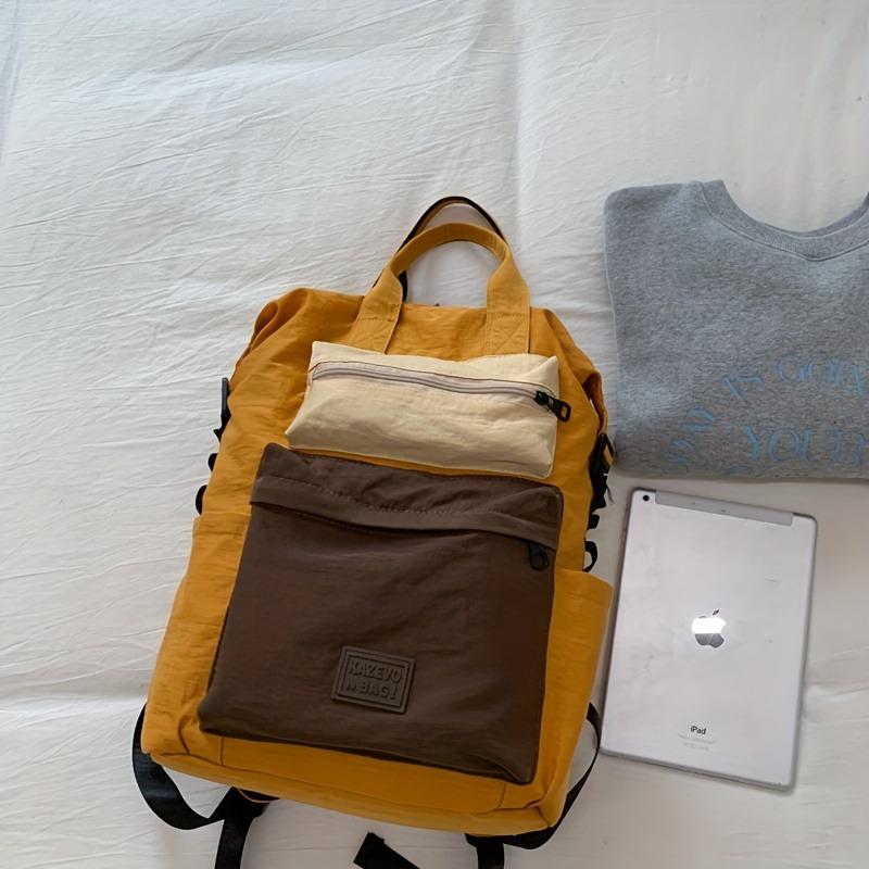 Women's Color Matching Casual Backpack Computer Bag
