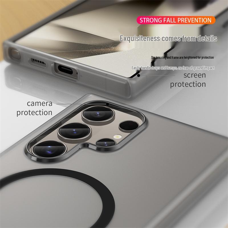 Frosted Magnetic Samsung S26 Ultra Case: Compatible with S24/S25, Skin-friendly A55 Silicone A17, Cross-border A0607.