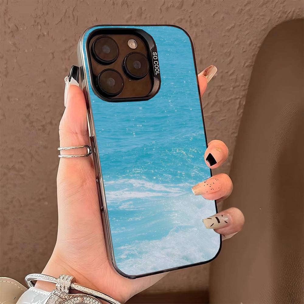 Waves phone case for iPhone 17 17Air 16 15 14 13 12 11 Pro Max Plus Colorful Silver