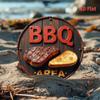 Vintage Metal BBQ Sign Rustic Wall Decor Grilling Kitchen Garden Garage