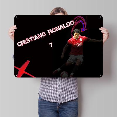 Cristiano Ronaldo Football Tinplate Poster Custom Wall Art Vintage Metal Signs Retro Tin Plaque for Bedroom Decoration Room Home