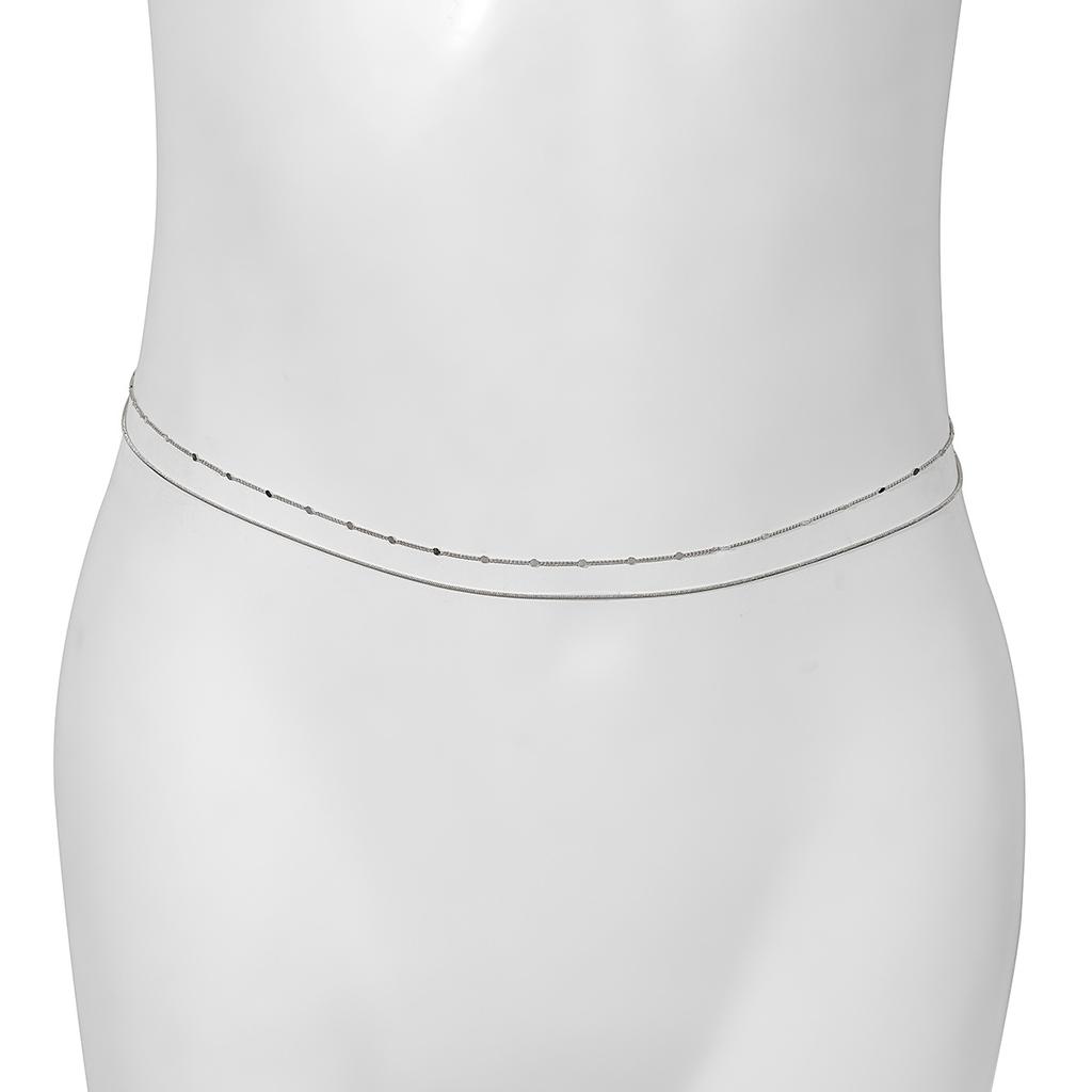 Sexy Beach Feng Shui Diamond Set Waist Chain Female, Simple Geometric Metal Chain Body Chain