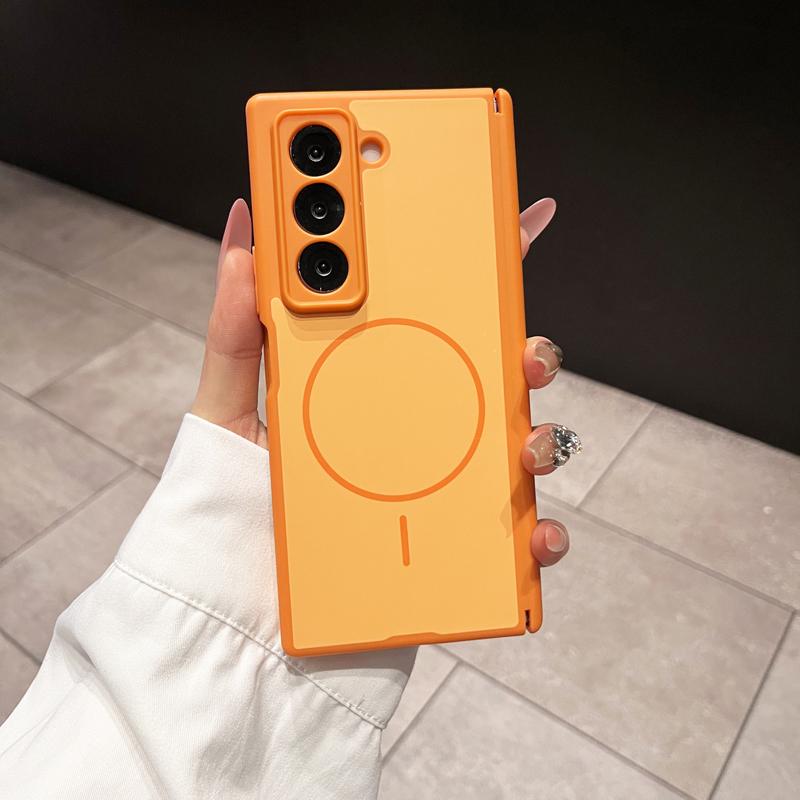 Matte Skin-Friendly Case For Samsung Galaxy Z Fold Special Bright Color Built-in Magnetic Hinge Protection Shockproof Soft Cover