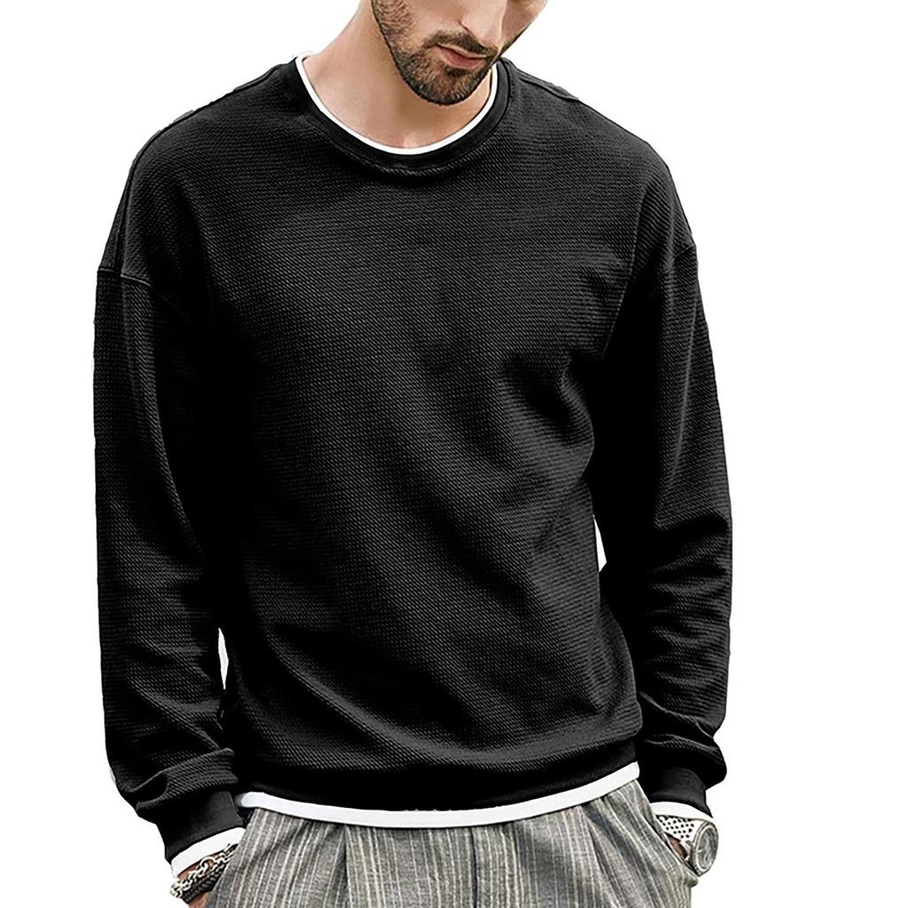 And Winter New Men's Sweater Solid Round Neck Sweater Men's Sweater
