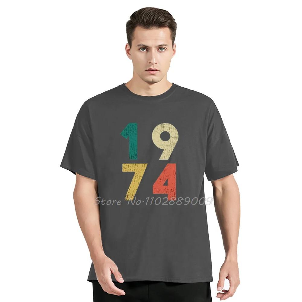 Graphic Old Vintage 1974 50th Birthday Unisex Cotton T-Shirt Fashion Oversized Tshirt Fitness Tees Cotton Men Clothing