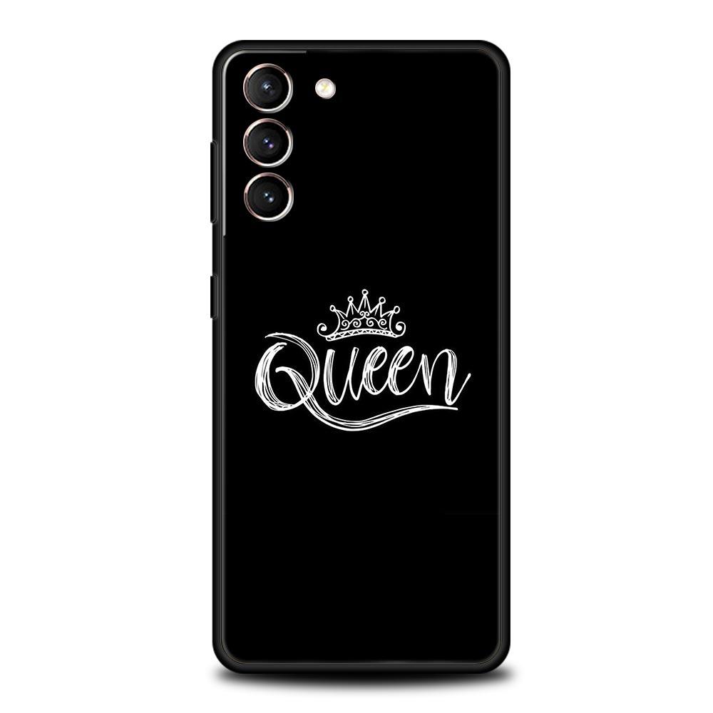 Phone Case For Samsung Galaxy S23 S22 Ultra S20 S21 FE 5G S10 S9 Plus S10E S8 Note 20 Silicone Cover King Queen Lovers Couple