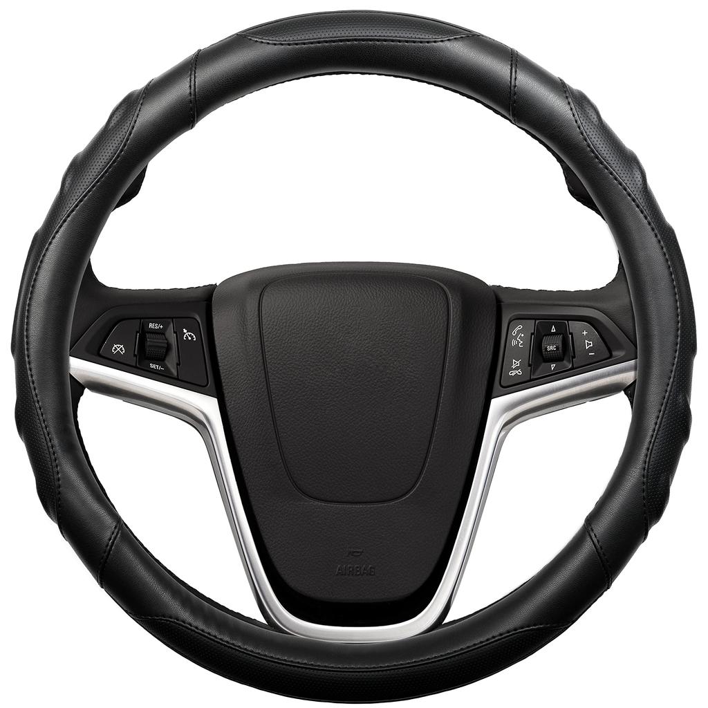 AURAX Steering Wheel Cover, Small Size, for Kei and Standard Cars, 36.5-37.9cm, 3D Grip, Anti-Slip (Black)