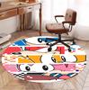 Sonic Pattern Round Rug, Indoor/Outdoor Mat, for Picnic, Gameroom, Bedroom, Office, Living Room, Home Decor Carpet, Birthday Gift