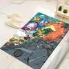 1Pc Pokemon Battle Scene Printed Flannel Rug Soft Non Slip Carpet for Bedroom Living Room Office Floor Outdoor Home Decor Xmas Gift H1220