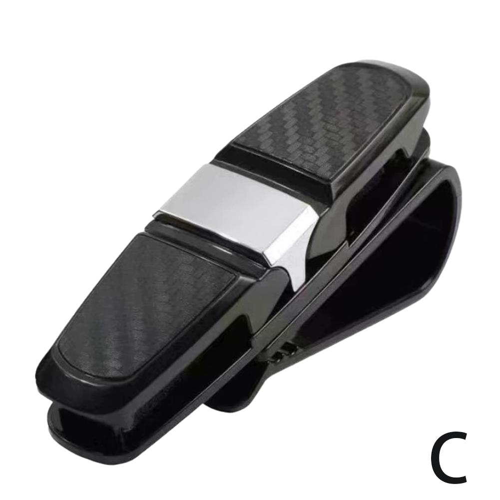 Auto Carbonfaser-Optik Brillenclip Sonnenblende Sonnenbrillenhalter 180 Grad Verstellbar Universal Auto Karten Ticket Befestigung