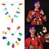 Christmas Light Up Led 9 Colors LED Light Up Bulbs Necklace Christmas Bulbs Necklace for Christmas Party Favor Supplies