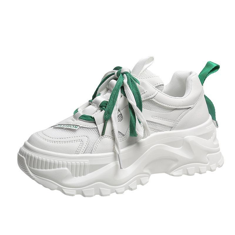 Breathable Dad Shoes Women's Ins Trendy Girl 2025 Summer New Versatile Thick Sole Heightening Thin Casual Sports Shoes Women