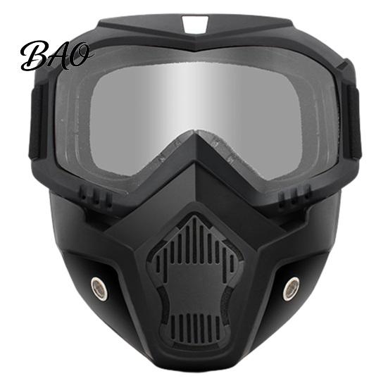 Clear Vision Work Goggles Full Face Goggle Mask, Detachable Cycling Mask with Anti-Fog HD Safety Lens, Large Viewing Hood, Anti-UV Shield for