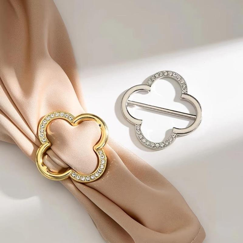 

Metal Clothing Corner Knot Buckle Pearl Inlaid Diamond High-end Scarf Decoration Buckle 1pcs золотой