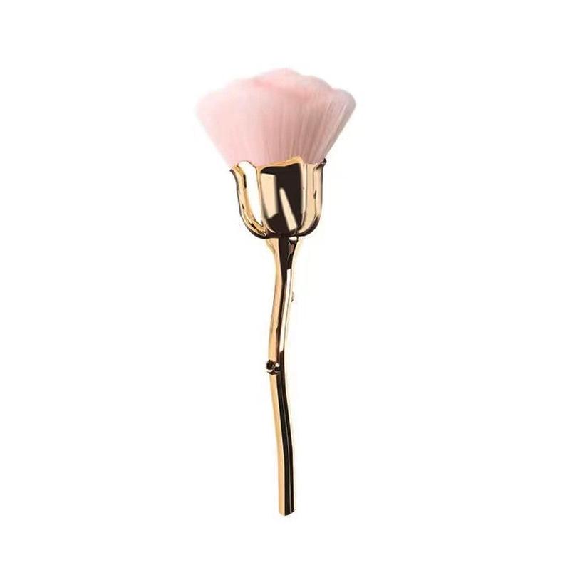 Rose Large Powder & Makeup Brush Set: Nail Art, Dust, Blush, Contour & Eyeshadow Brushes