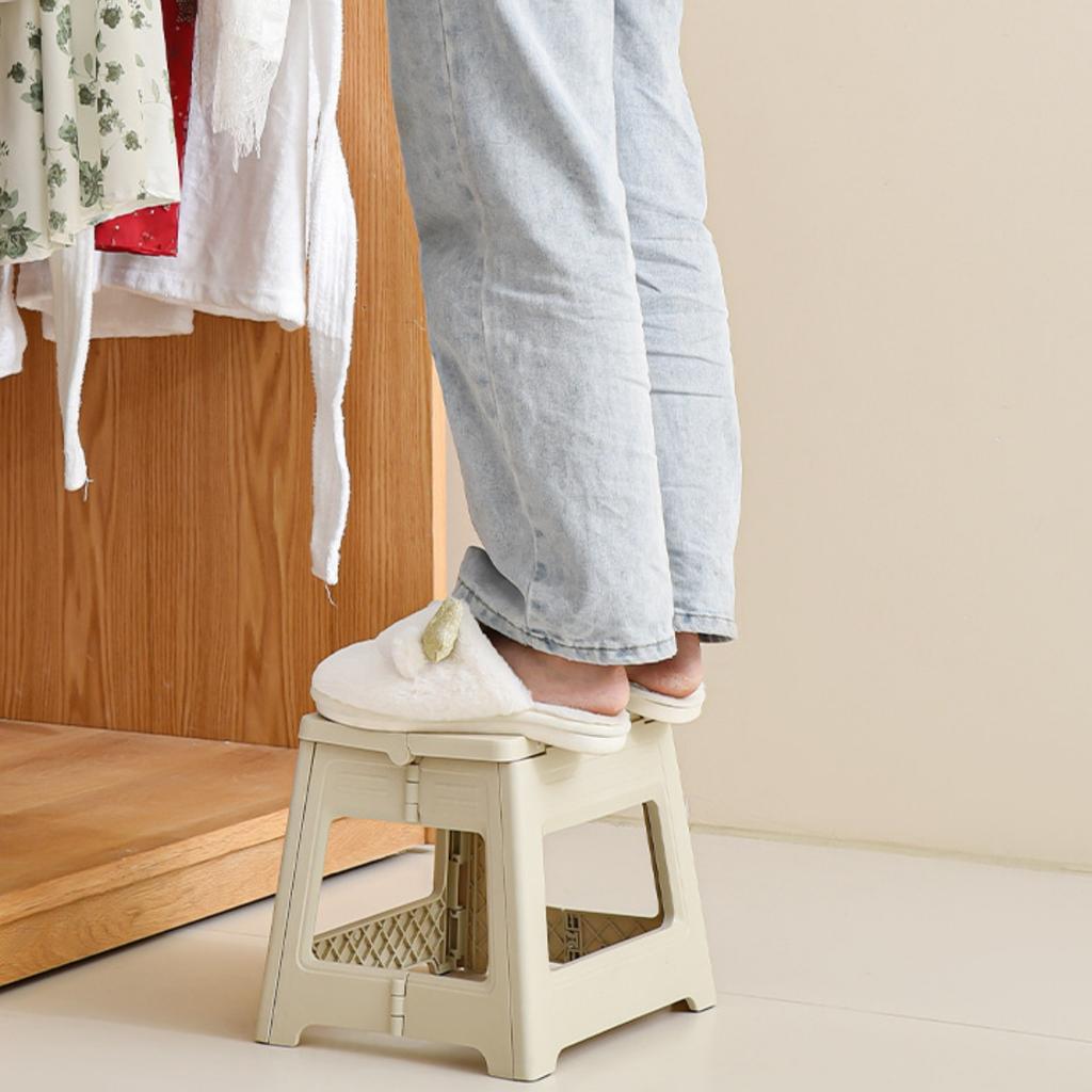 Folding Step Stool Lightweight Plastic Step Stool Foldable Step Stools Non Slip Folding Stools for Kitchen Bathroom Bedroom