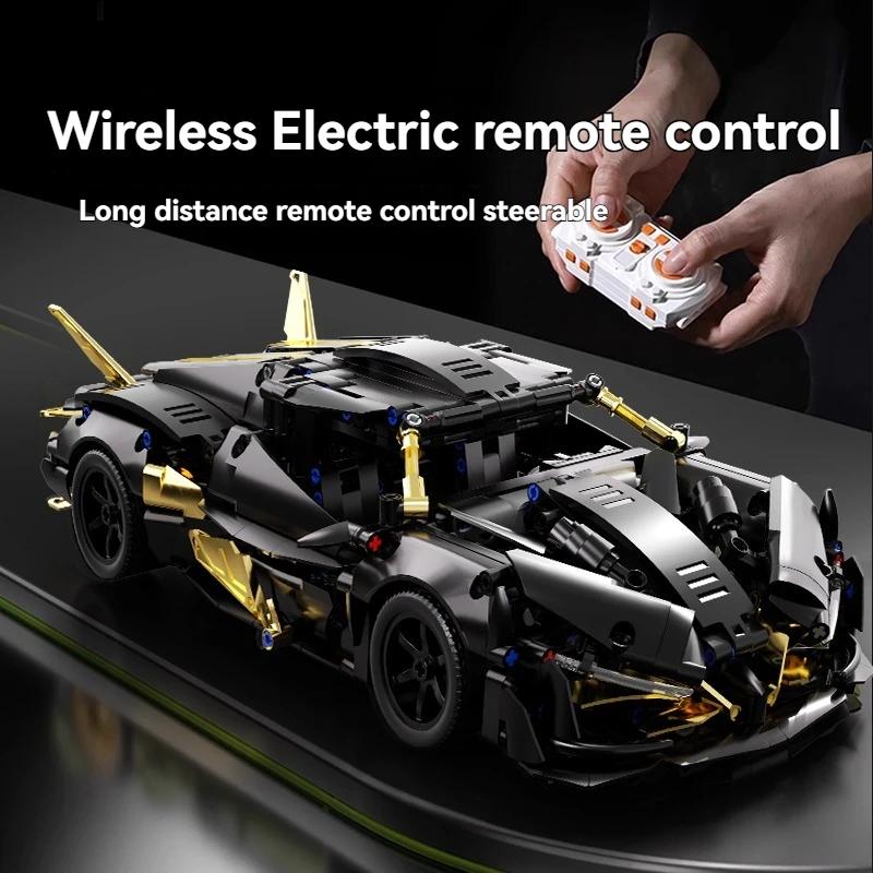 Technical Black Racing Car Building Blocks DIY Supercar Model Creative Puzzle Toy Gift for Birthday Halloween Christmas