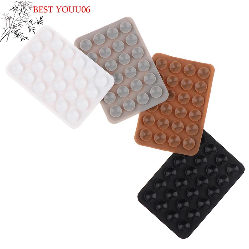 Hot 5pcs Silicone Suction Pad For Mobile Phone Fixture Suction Cup Backed Adhesive Silicone Rubber Sucker Pad For Fixed