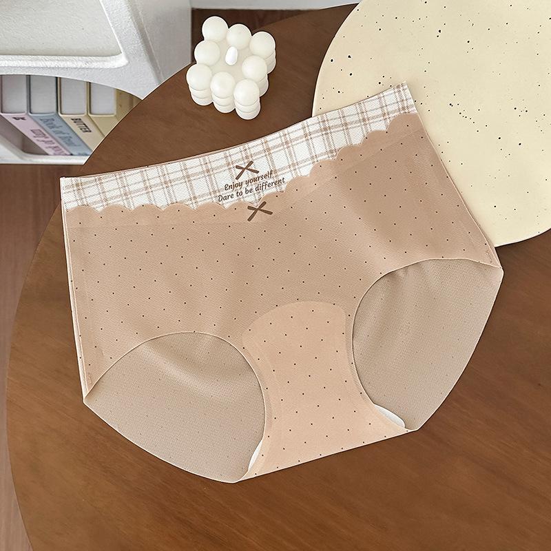 

Women s Summer Vintage Print One Piece Traceless Naked Hip Lift 10A Antibacterial Crotch Mid-waist Triangle Briefs M