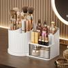 Cosmetic Storage Box 360 Makeup Organizer Holder Transparent Drawer with Brush Degree Rotating Large Vertical Pattern