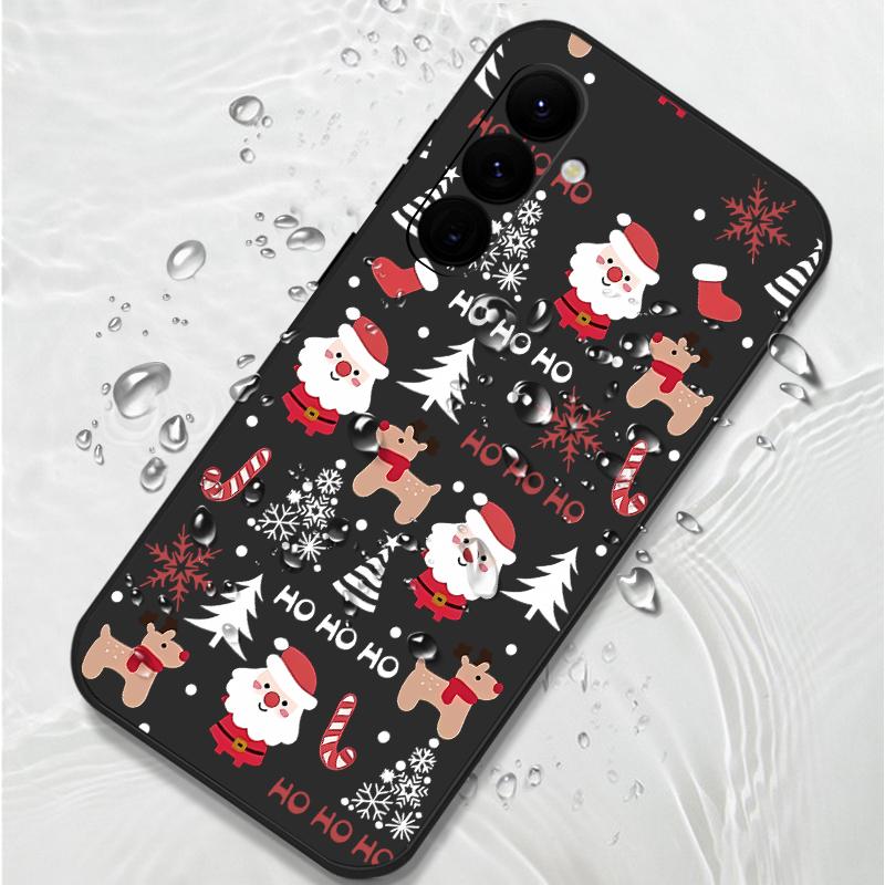 Christmas Deer Pattern Phone Case For Samsung Galaxy S24 S25 Ultra S23 S22 Ultra S21 S20 FE A14 A34 A15 A35 A52 A53 A54 A55 5G A16A36A56 Lanyard Cover