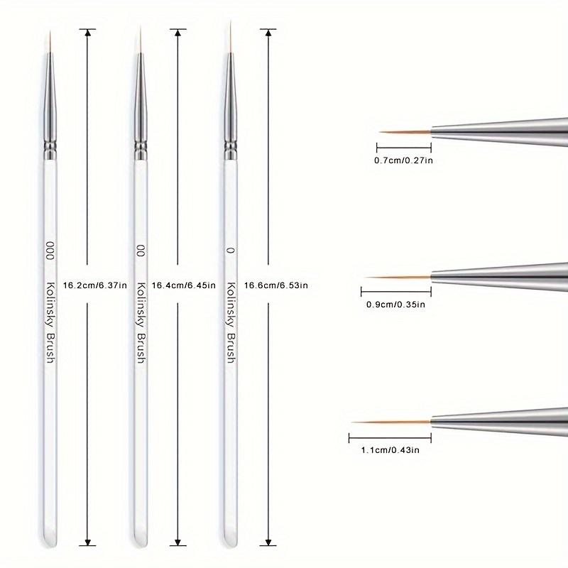 3Pcs Acrylic Dipping Nail Powder Pen Nail Liner Brushes For Manicure Pedicure, Nail Brush Pen, Acrylic Powder Dipping Pen, Nail Painting Drawing Pen