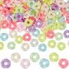 200Pcs Opaque Acrylic European Beads Large Hole Beads Wave Shape Dyed AB Color Mixed Color 12.5~13x4mm Hole: 4mm