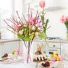 Easter Decoration Egg Cuttings Artificial Flowers  for 2024 Easter Home Party Supplies