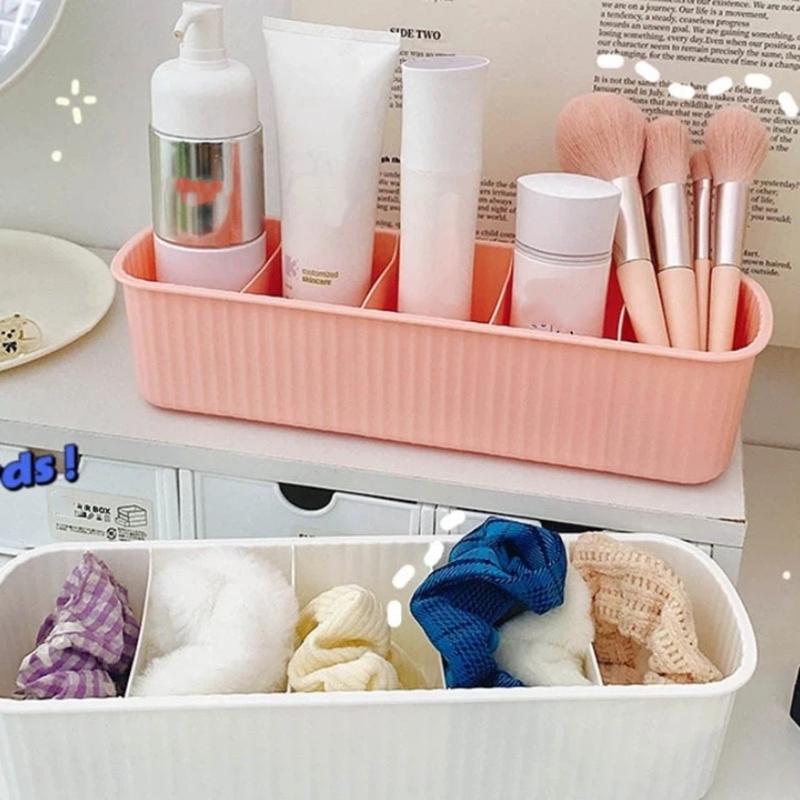 Multifunction Durable Plastic Desktop Storage Box for Organizing Tableware Cosmetics Ideal for Kitchen and Dresser