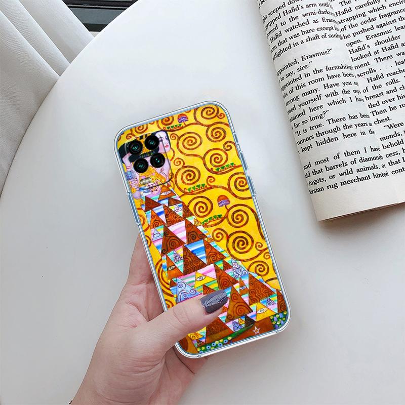 

QE14 Gustav Klimt Transparent Phone Case for Samsung Galaxy A04 A04S A14 A23 A34 A54 M23 M33 M52 M53 Galaxy A54 5G