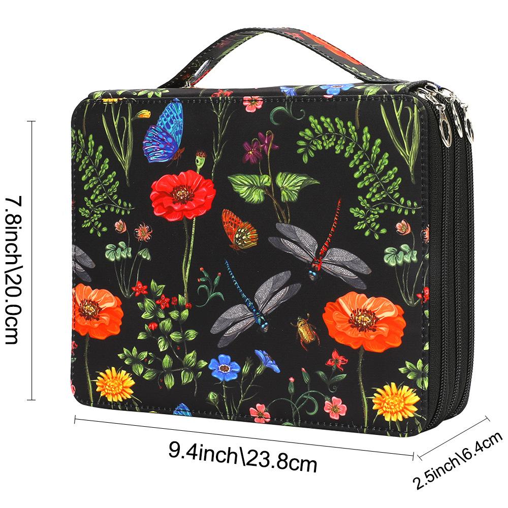 124-Slot Color Pencil Case, Large Capacity 3-Layer Zipper Pen Bag, Marker & Art Supply Organizer for Students Artists