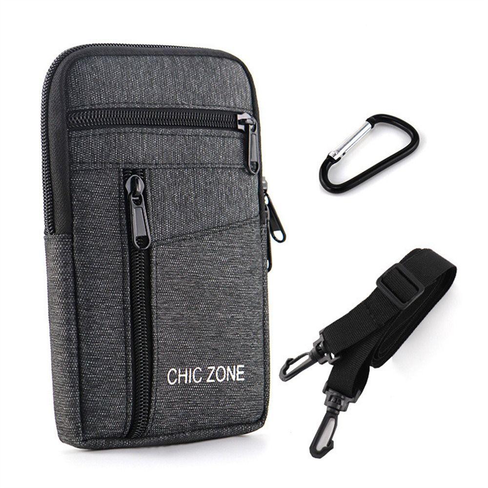 

з Поясом Сумка на Пояс для Телефону Одношарова Двошарова Сумка-Бананка для Телефону Сумка для Мобільного Телефону Зберігання Телефону на Відкритому Повітрі Grey-Single