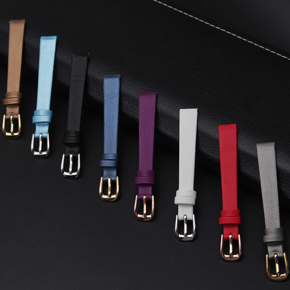 Polly Store Watch Strap Band 6mm 8mm 10mm Genuine Leather Replacement Strap 3 Spring Bars Spring Bar Removal Tool Dedicated Women's [Includes + + Box]