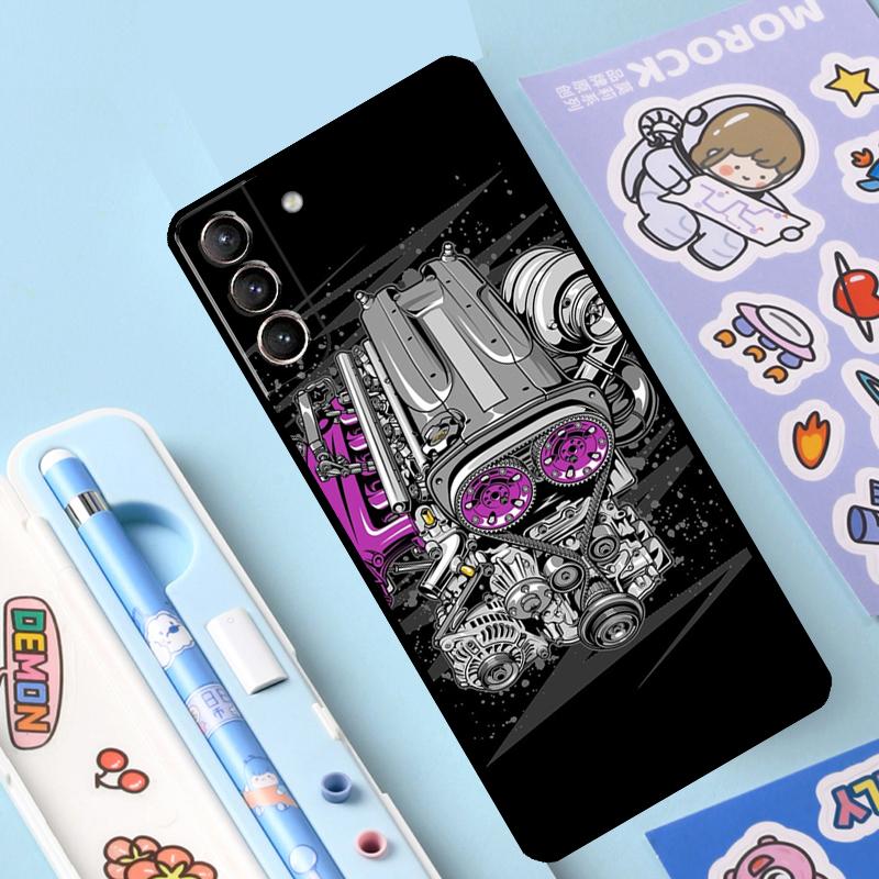 Sports Car JDM  Drift Case For Samsung Galaxy S23 S22 Ultra S21 Plus S8 S9 S10 Note 10 20 Ultra S20 FE S21 FE Cover