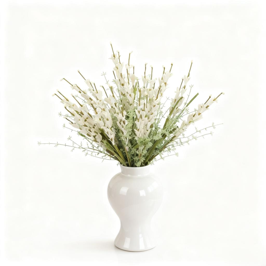 8er-Pack künstliche Winterjasminblüten, 56 cm Stiele, für Heimdekoration, Hochzeitsfeier-Dekoration, Rosa Gelb Weiß