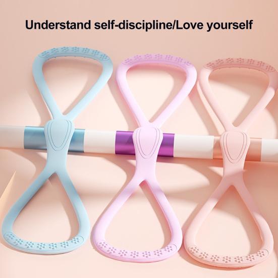 Figure 8 Fitness Resistance Band Anti-slip Silicone 35Lbs Men Women Chest Expander Elastic Strap Shoulder Stretch Yoga Tension Rope