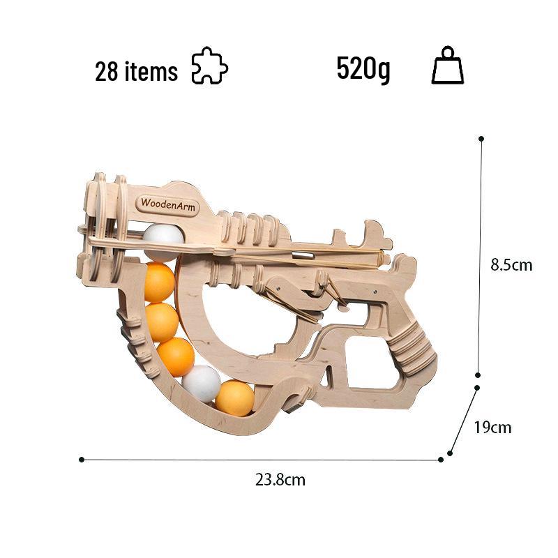 3D Wooden Table Tennis Gun Jigsaw Puzzle Toy