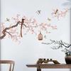 Chinese Style Flower Bird Illustration Wall Sticker Living Room Sofa Background Decor Decals Wallpaper Home Decoration Stickers