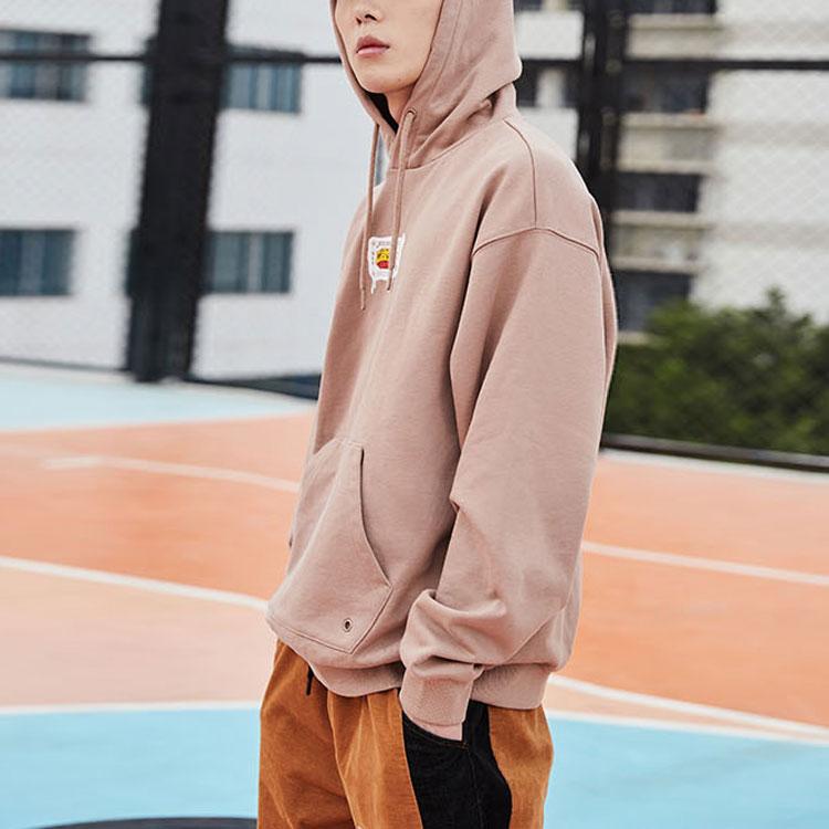 Li Ning Badfive Loose Casual Sports Hoodie Men Hoodies Gingerbread-Brown AWDQC31-3