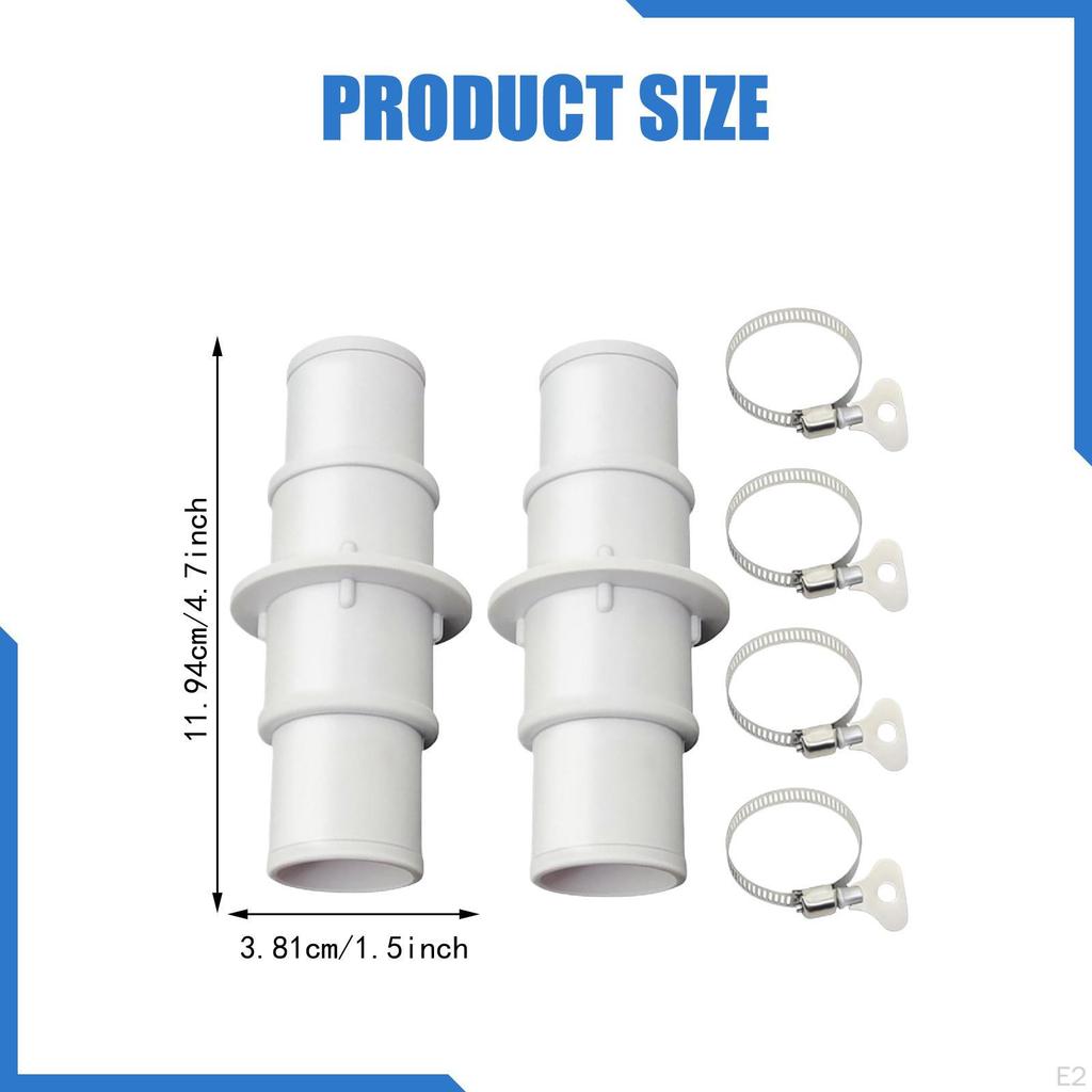 2 Pieces Pool Hose Adapter Connector Coupling Parts Accessories High Performance Heavy Duty