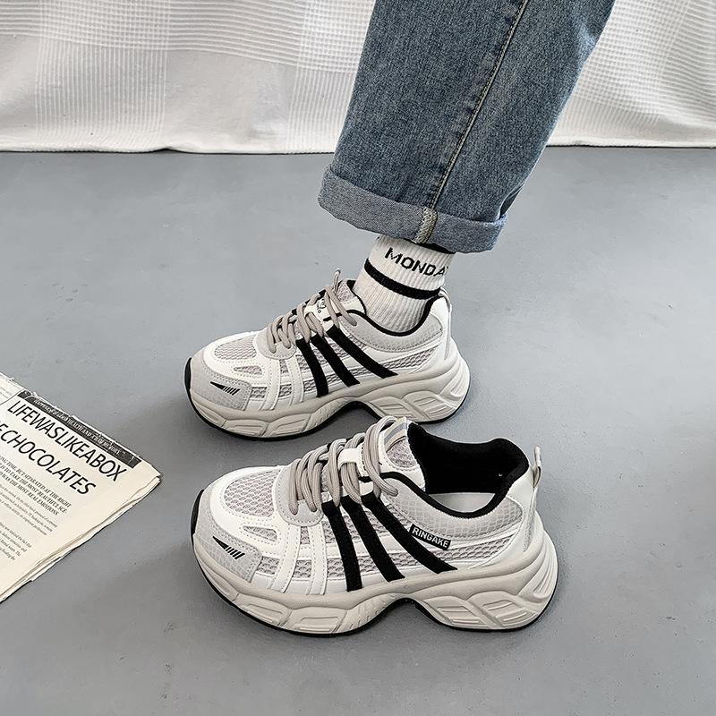 Super Fire Dad Shoes Women's 2025 Spring New Thick-soled Heightening Versatile Small Retro Lightweight Casual Sports Shoes