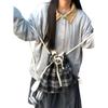 Japanese lazy wind canvas bag women's autumn and winter new simple niche drawstring backpack student class schoolbag