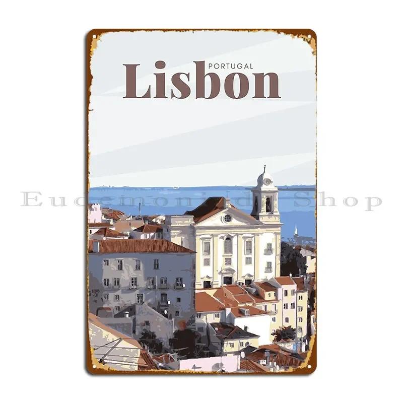 Lisbon Portugal Metal Signs Painting Cinema Design Garage Custom Tin Sign Poster 20x30cm（7.8x11.8inch）